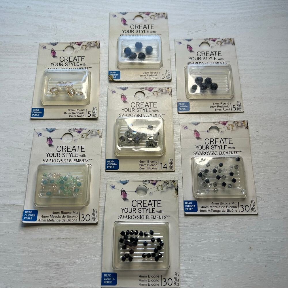 EK Success Swarovski Crystal Black Bead Mix Lot NOS